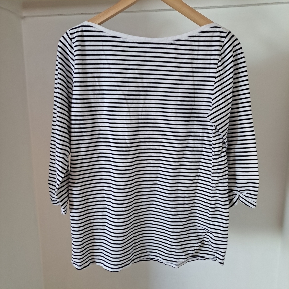 Reitmans | Black & White striped half sleeve women's sweater - Picture 6 of 14